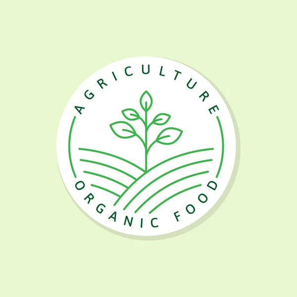 農業有機食品のロゴやイラストラベル ステッカーベクトルデザイン — ストックベクタ