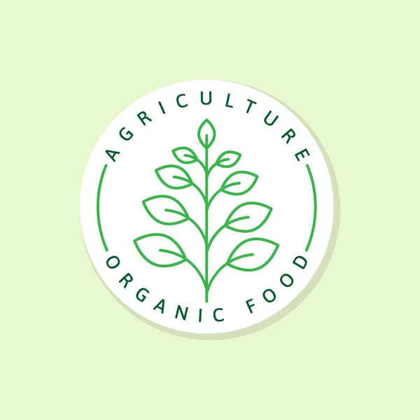 Agricultura Alimentos Orgánicos Logotipo Etiqueta Ilustración Diseño Vectores Pegatina — Vector de stock
