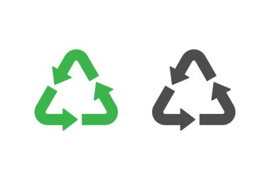 Beyaz arkaplan üzerindeki simge işaret vektör tasarımını geri dönüştür