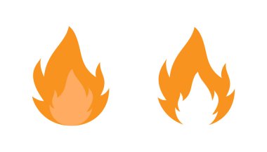 Beyaz arkaplanda ateş simgesi vektör tasarımı