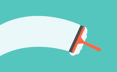 Yeşil arkaplanda cam temizleyici vektör çizimi