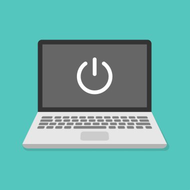 Dizüstü bilgisayar ve güç vektör çizimi dışında