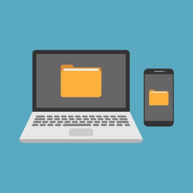 Laptop ve smartphone dizin vektör çizimi