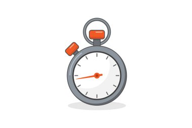 Beyaz arkaplandaki Stopwatch vektör illüstrasyonu