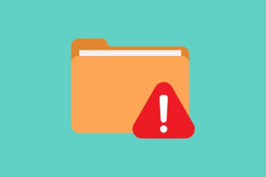 Dizin dosya simgesi vektör tasarımı illüstrasyonu, dizin dosyası ve tehlike ikonu vektörü