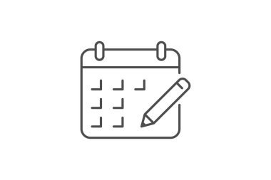 Takvim kalem simgesi satır vektör tasarımı