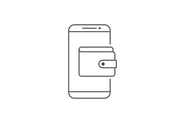 e cüzdan simgesi satır vektör tasarımı