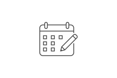 Takvim ve kalem simgesi çizimi