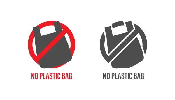 Plastik torba ikon vektörü yok, temiz ortam için simge Dünya 'yı kaydet