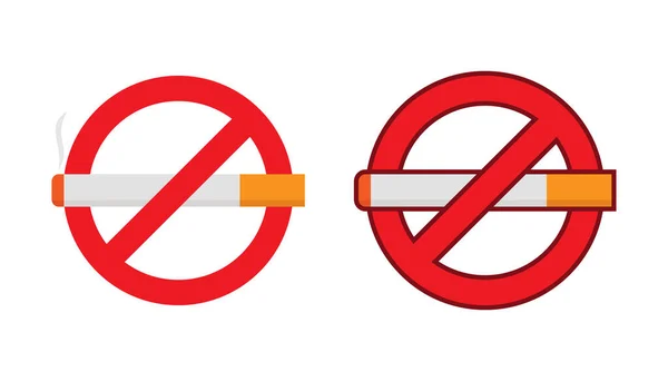 Non Fumare Icona Segno Vettoriale Disegno Sfondo Bianco — Vettoriale Stock