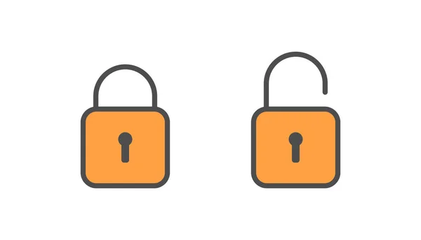 Padlock Icon Lock Unlock Icon Vector Design — Stock Vector