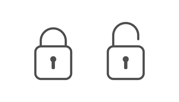 Vorhängeschloss Symbol Lock Unlock Icon Vektor Design — Stockvektor