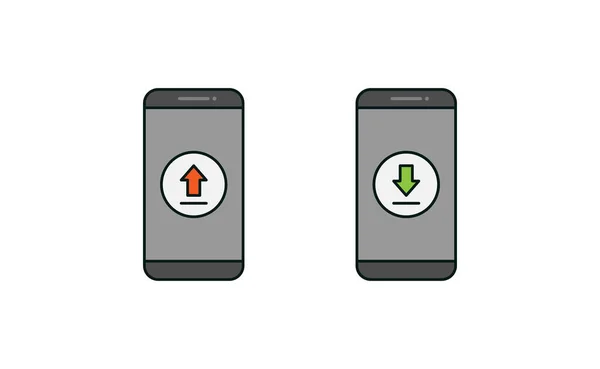 Smartphone Upload Design Vetor Ícone Download — Vetor de Stock