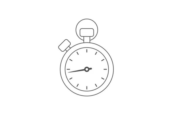Chronomètre Vecteur Icône Contour Sur Fond Blanc — Image vectorielle
