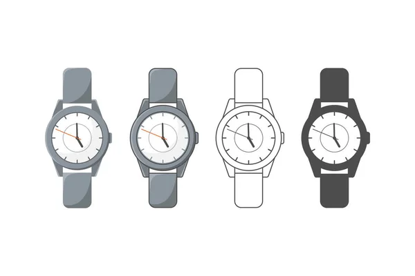 Collection Illustrations Vectorielles Montres Sur Fond Blanc — Image vectorielle