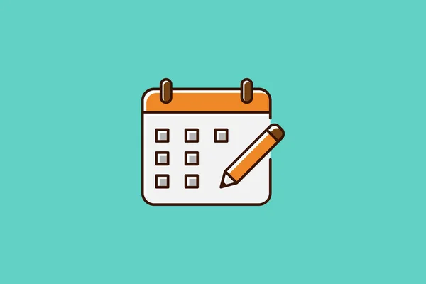 Projeto Vetor Ícone Calendário Caneta —  Vetores de Stock