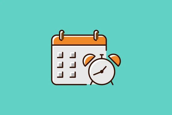 Calendário Despertador Ícone Vetor Design —  Vetores de Stock