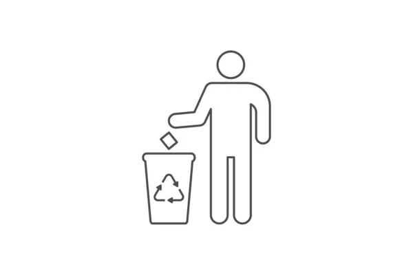 Çöp Kutusu Ikon Vektör Tasarımı Yerine Çöp — Stok Vektör