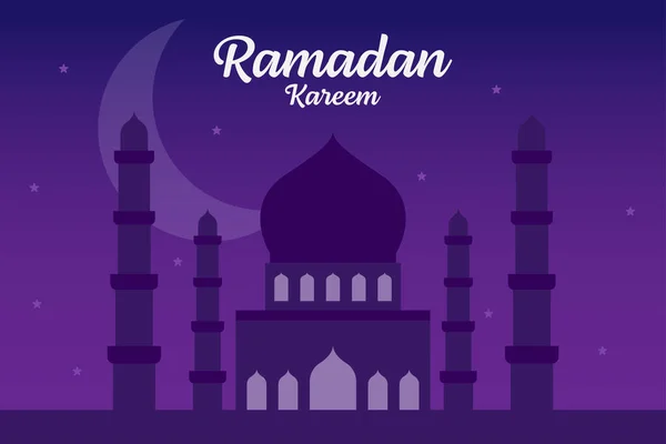 Ramadan Kareem Vector Design Ilustração Mesquita Lua —  Vetores de Stock