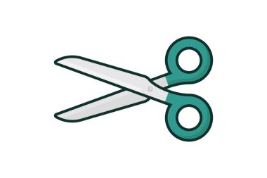 makas simgesi beyaz arka plan üzerinde