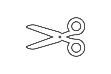 Scissor line icon on white background