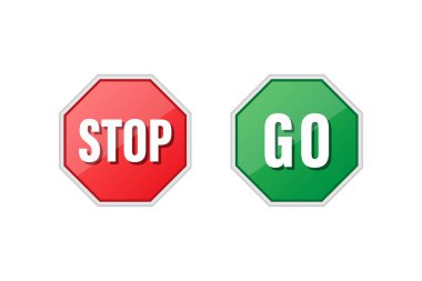 Stop and go sign icon vector design on white background