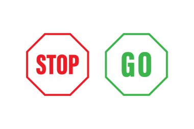 Stop and go sign icon vector design on white background