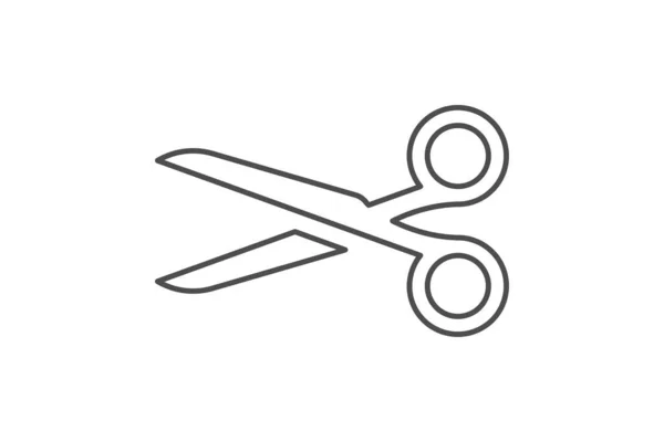 Scissor line icon on white background
