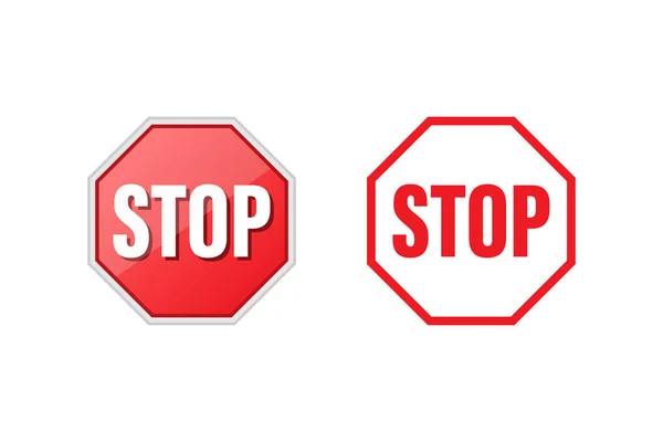 Stop Segno Icona Vettoriale Disegno Sfondo Bianco — Vettoriale Stock