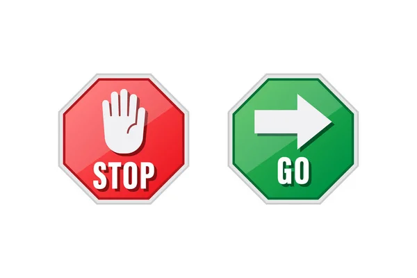 Stop Sign Icon Vector Design White Background — Vettoriale Stock