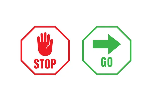 Stop Sign Icon Vector Design White Background — Vettoriale Stock