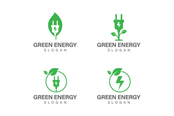 Green Energy Logo Design Vector Collection — Stockový vektor