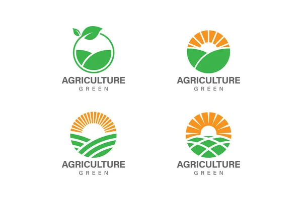 Agriculture Logo Design Vector Collection — Stockový vektor