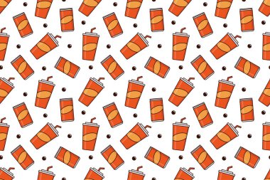 Soft drink soda seamless pattern vector design