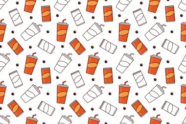 Soft drink soda seamless pattern vector design