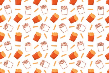 Fast food french fries seamless pattern vector design