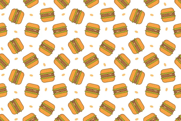 Fast food burger seamless pattern vector design