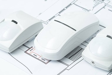 Ev alarmı. Beyaz hareket sensörleri, kurulum diyagramı