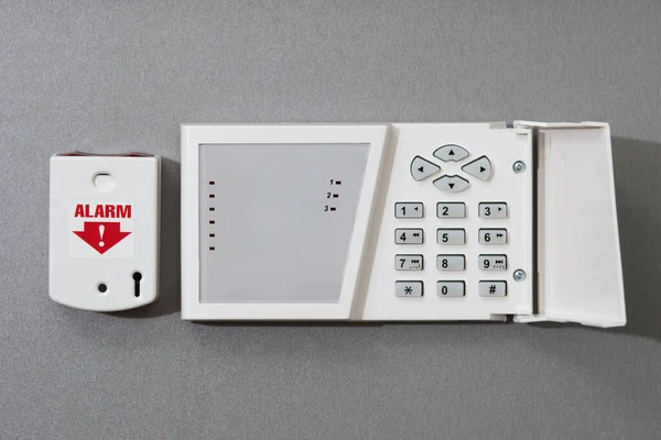 Panel Security System Gray Background Close — 图库照片