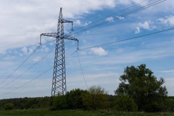 Breakage High Voltage Power Line Ends — Stockfoto