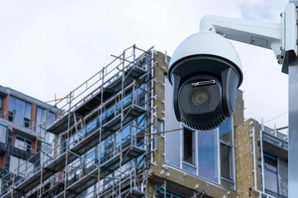 Dome Type Outdoor Cctv Camera Secure Construction Site — ストック写真