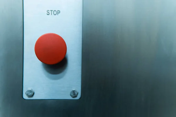Emergency Stop Button Production Close — Foto de Stock