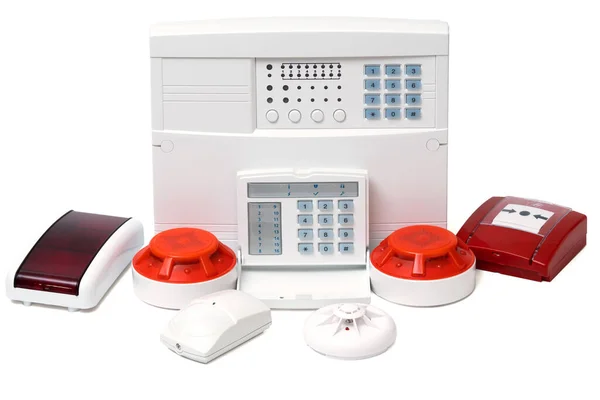 Fire Alarm Security Good Security Servise Engeniering Company Site Advertising — 图库照片