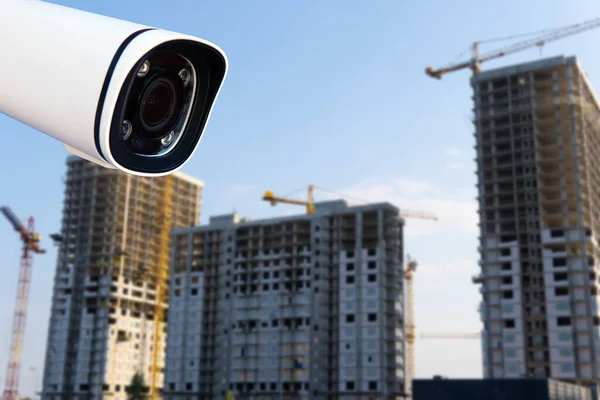 CCTV with Blurring Building construction background