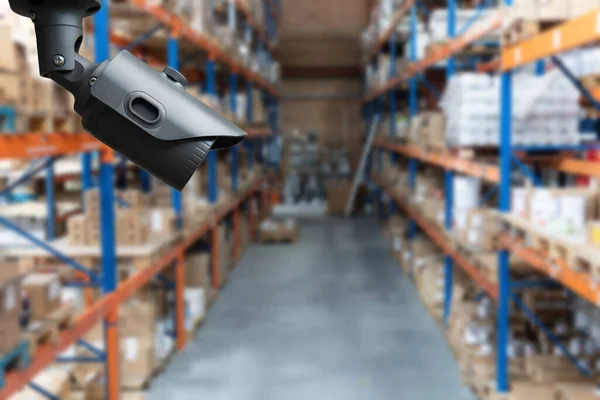 CCTV camera security system installed in a warehouse. 24 hours indoor video control. round-the-clock video recording at the enterprise.