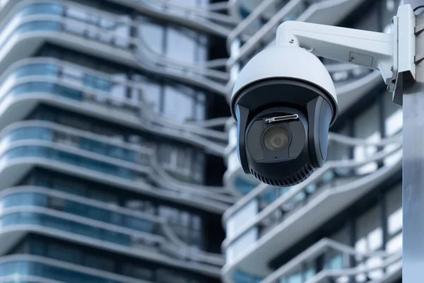 Câmera Cctv Segurança Sistema Vigilância Prédio Escritórios — Fotografia de Stock