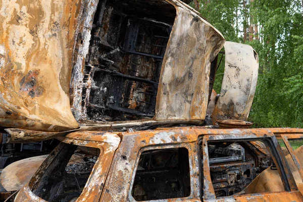 Irpin Kyiv Region Ukraine April 2022 Car Cemetery Irpin Consequences — стокове фото