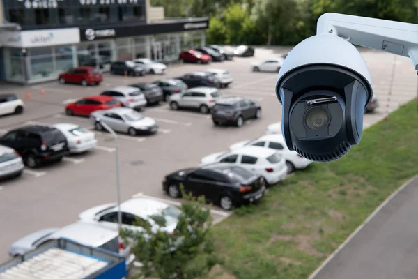 Video Surveillance Camera Installed Vehicle Parking — Zdjęcie stockowe