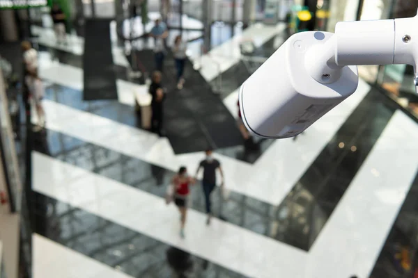 Cctv Security Camera Blur People Food Center Shopping Mall — Foto de Stock