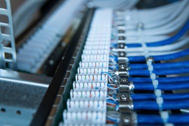 Ağ kurulumu. Bir ağ üzerinde ağ kablosu. lan kablo yönetimi.